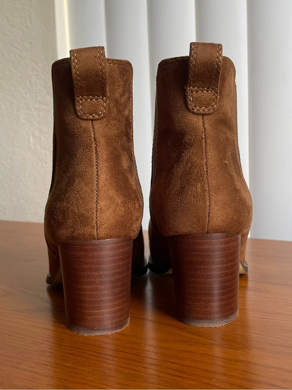 J.Crew Rory Microsuede Heeled Boots Rich Walnut Size 8.5 - Picture 6 of 14